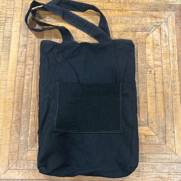 Artisan black tote with Greek traditional fabric - Picture 6 of 9